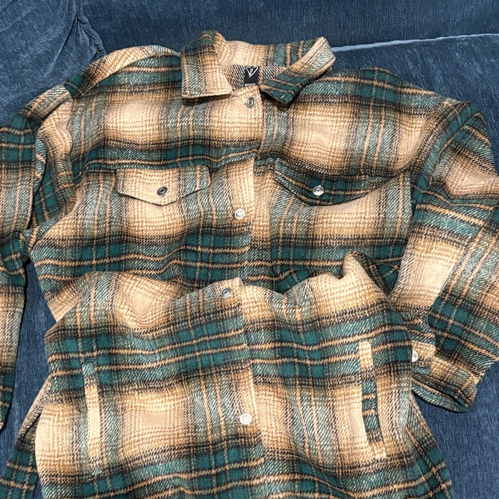 Windsor Green and Tan Plaid Sweater